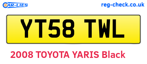 YT58TWL are the vehicle registration plates.