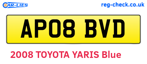 AP08BVD are the vehicle registration plates.