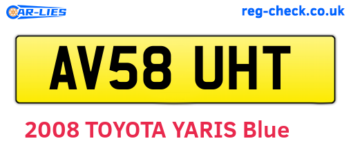 AV58UHT are the vehicle registration plates.
