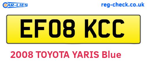 EF08KCC are the vehicle registration plates.