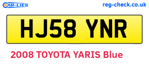 HJ58YNR are the vehicle registration plates.