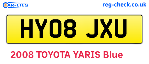 HY08JXU are the vehicle registration plates.