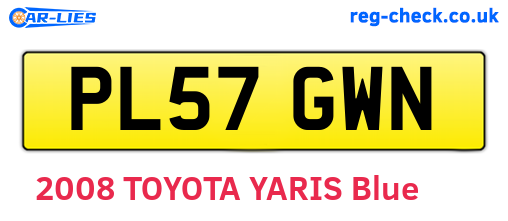 PL57GWN are the vehicle registration plates.
