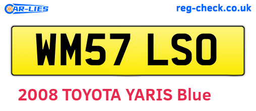 WM57LSO are the vehicle registration plates.
