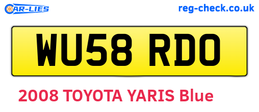 WU58RDO are the vehicle registration plates.
