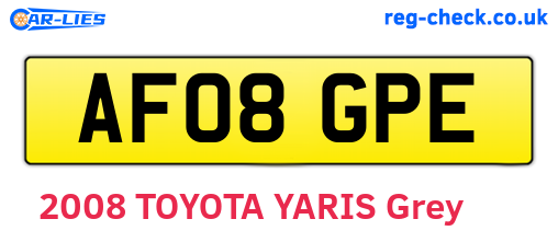 AF08GPE are the vehicle registration plates.