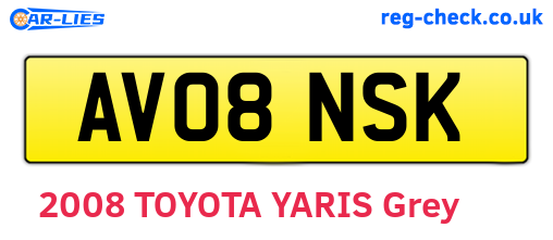 AV08NSK are the vehicle registration plates.