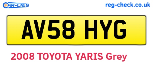 AV58HYG are the vehicle registration plates.