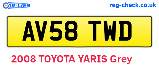 AV58TWD are the vehicle registration plates.