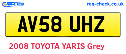 AV58UHZ are the vehicle registration plates.