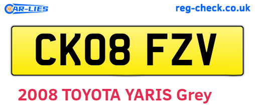 CK08FZV are the vehicle registration plates.
