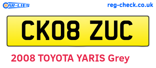 CK08ZUC are the vehicle registration plates.