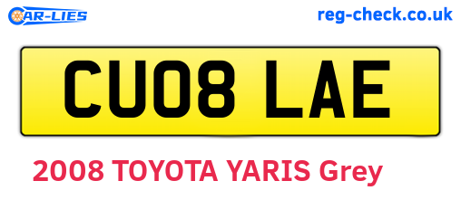 CU08LAE are the vehicle registration plates.