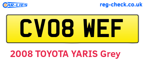 CV08WEF are the vehicle registration plates.