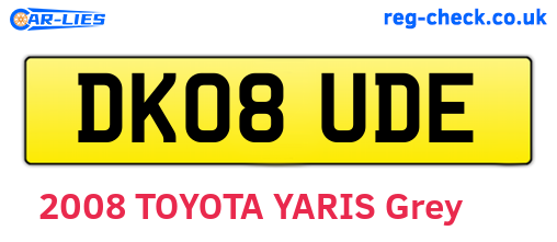 DK08UDE are the vehicle registration plates.