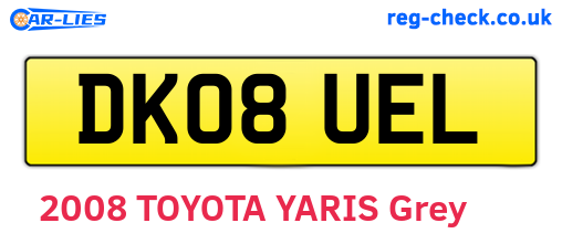 DK08UEL are the vehicle registration plates.