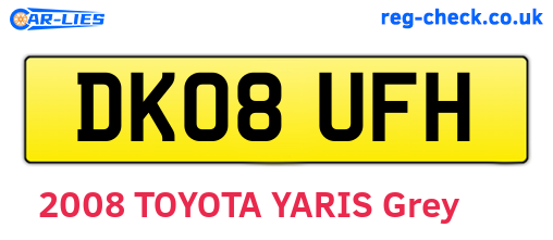 DK08UFH are the vehicle registration plates.