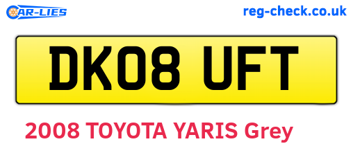 DK08UFT are the vehicle registration plates.