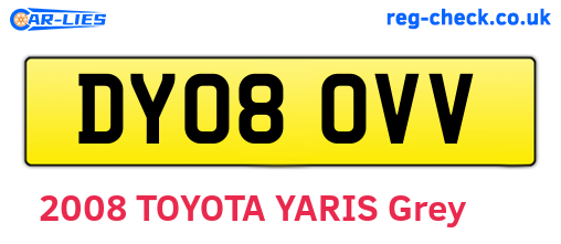 DY08OVV are the vehicle registration plates.