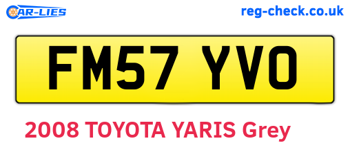 FM57YVO are the vehicle registration plates.