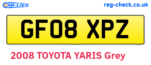 GF08XPZ are the vehicle registration plates.