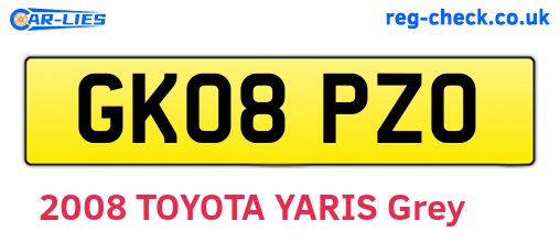 GK08PZO are the vehicle registration plates.