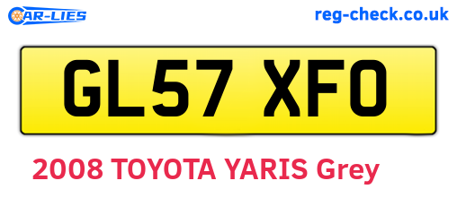 GL57XFO are the vehicle registration plates.