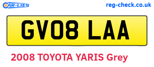 GV08LAA are the vehicle registration plates.