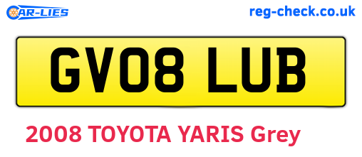 GV08LUB are the vehicle registration plates.