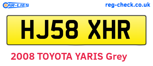 HJ58XHR are the vehicle registration plates.