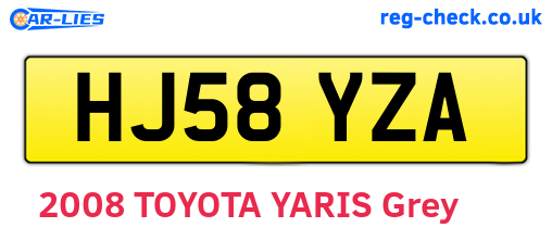HJ58YZA are the vehicle registration plates.