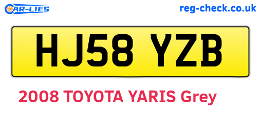 HJ58YZB are the vehicle registration plates.