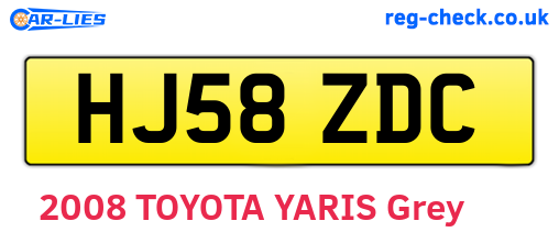 HJ58ZDC are the vehicle registration plates.