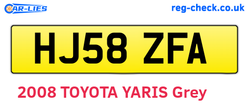HJ58ZFA are the vehicle registration plates.