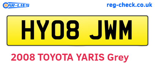 HY08JWM are the vehicle registration plates.