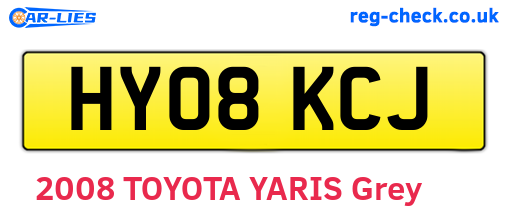 HY08KCJ are the vehicle registration plates.