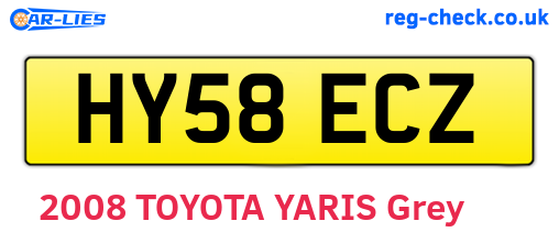 HY58ECZ are the vehicle registration plates.