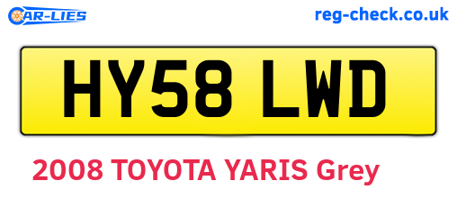 HY58LWD are the vehicle registration plates.