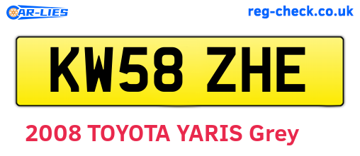 KW58ZHE are the vehicle registration plates.