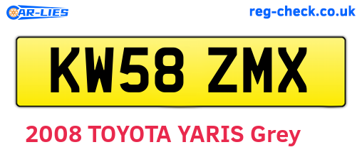 KW58ZMX are the vehicle registration plates.