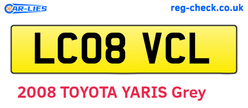 LC08VCL are the vehicle registration plates.