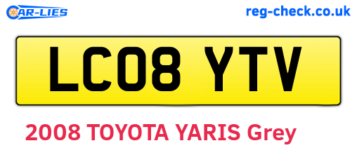 LC08YTV are the vehicle registration plates.