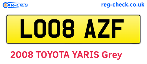 LO08AZF are the vehicle registration plates.