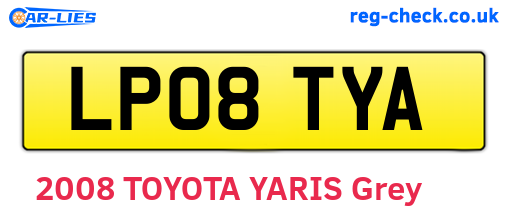 LP08TYA are the vehicle registration plates.