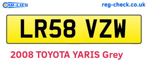 LR58VZW are the vehicle registration plates.