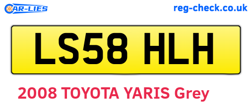 LS58HLH are the vehicle registration plates.
