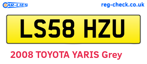LS58HZU are the vehicle registration plates.