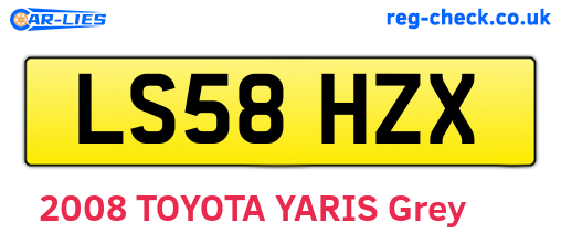 LS58HZX are the vehicle registration plates.