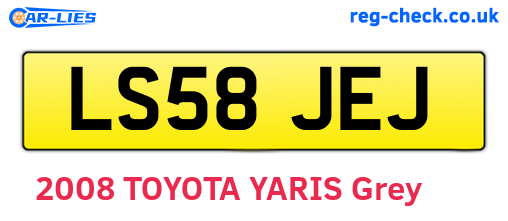 LS58JEJ are the vehicle registration plates.