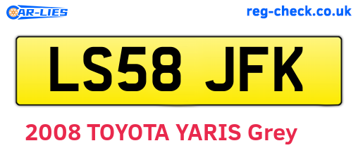 LS58JFK are the vehicle registration plates.
